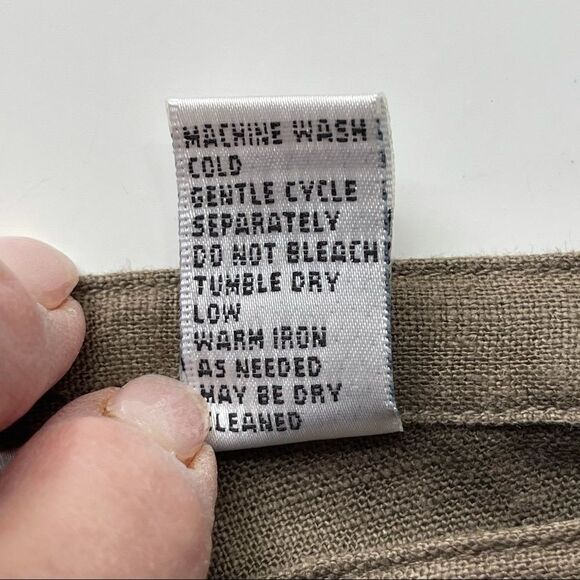 Chico's Linen Blend Straight Leg Ultimate Fit Pants in Brown - Picture 3 of 9